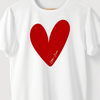Camiseta Coração Vermelho branca algodão peruano - ASAS