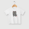 Camiseta Infantil - Monstrinho MIAU - BRANCA - Algodão 100%