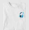 Camiseta Headfone Blue branca algodão premium - ASAS
