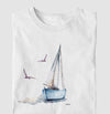Camiseta Veleiro Aquarela branca algodão premium - ASAS