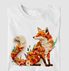 Camiseta Flower Fox branca algodão premium - ASAS