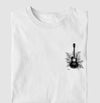 Camiseta ViolÃo e Folhas e branca algodão premium - ASAS