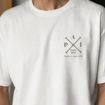 Camiseta Personalizada FAMÍLIA MINIMALISTA (PAI, AVÔ, MÃE, TIO) - Algodão 100%