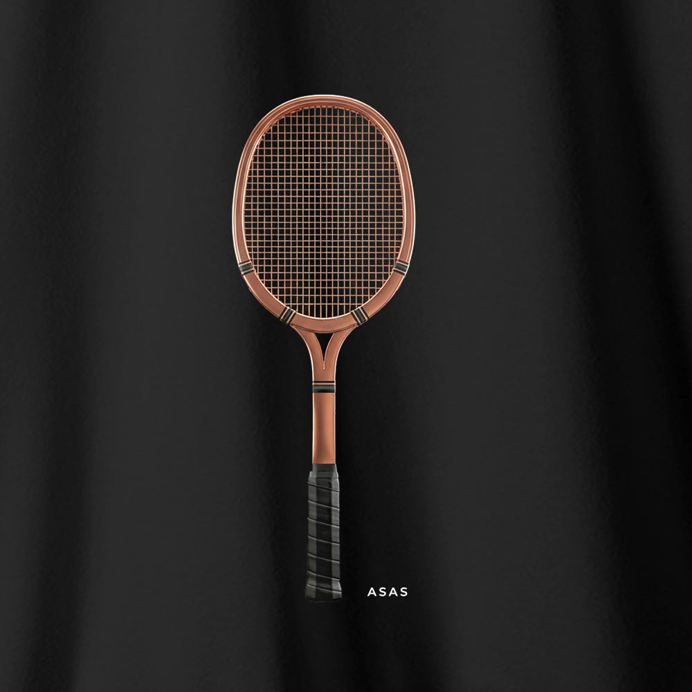 Camiseta TENNIS RACKET - PRETA - (ALGODÃO PERUANO)– ASAS - Camisetas ...