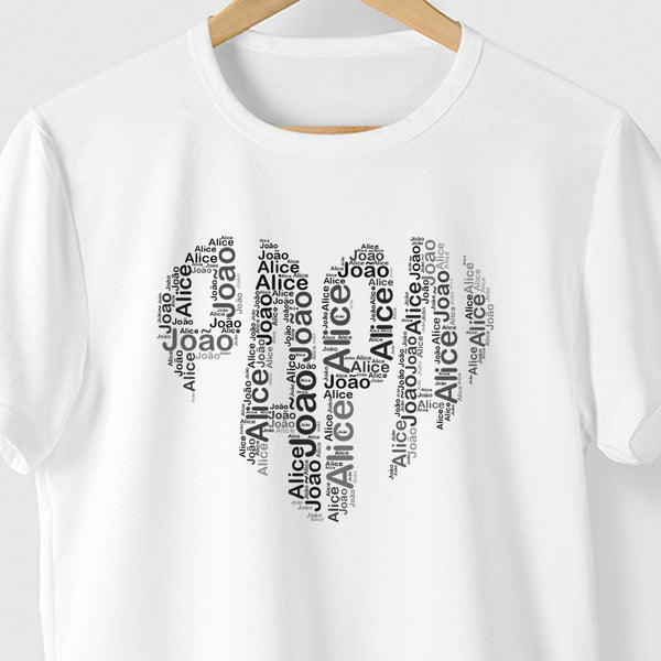 Camiseta Personalizada dia dos Pais - LOVE PAPAI NOMES - Algodão Peruano